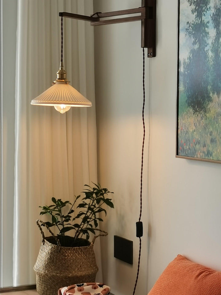 Valnöt Teleskopisk Vägglampa