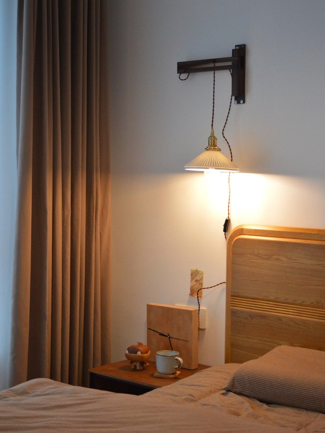 Valnöt Teleskopisk Vägglampa