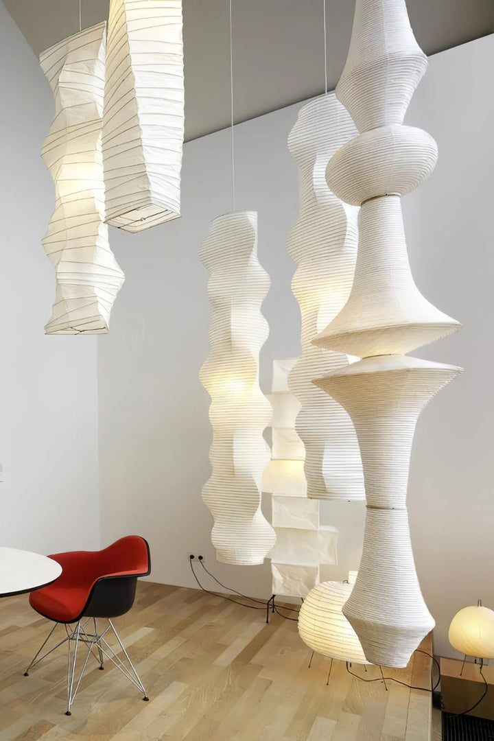 Washi Paper E Pendant Swag Light