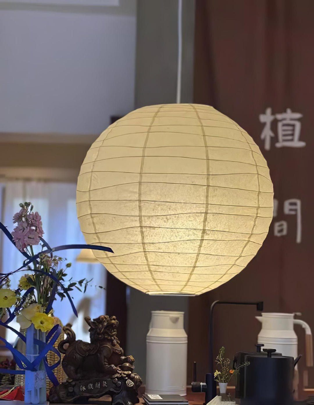 Washi Papper Pendel Swag Lampa