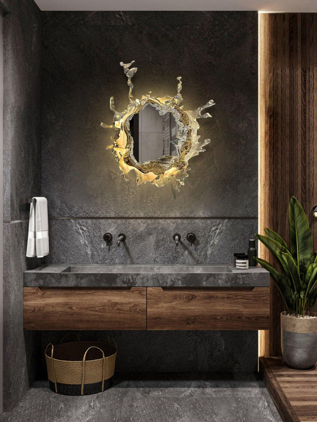 Vattendroppe Spegel Vägglampa