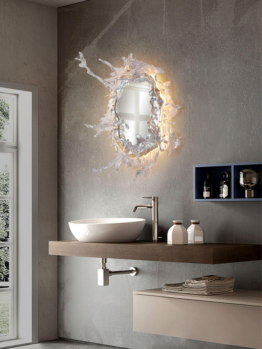 Vattendroppe Spegel Vägglampa