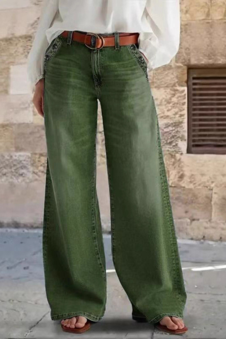 Wearbella – Jeans med hög midja i vida ben