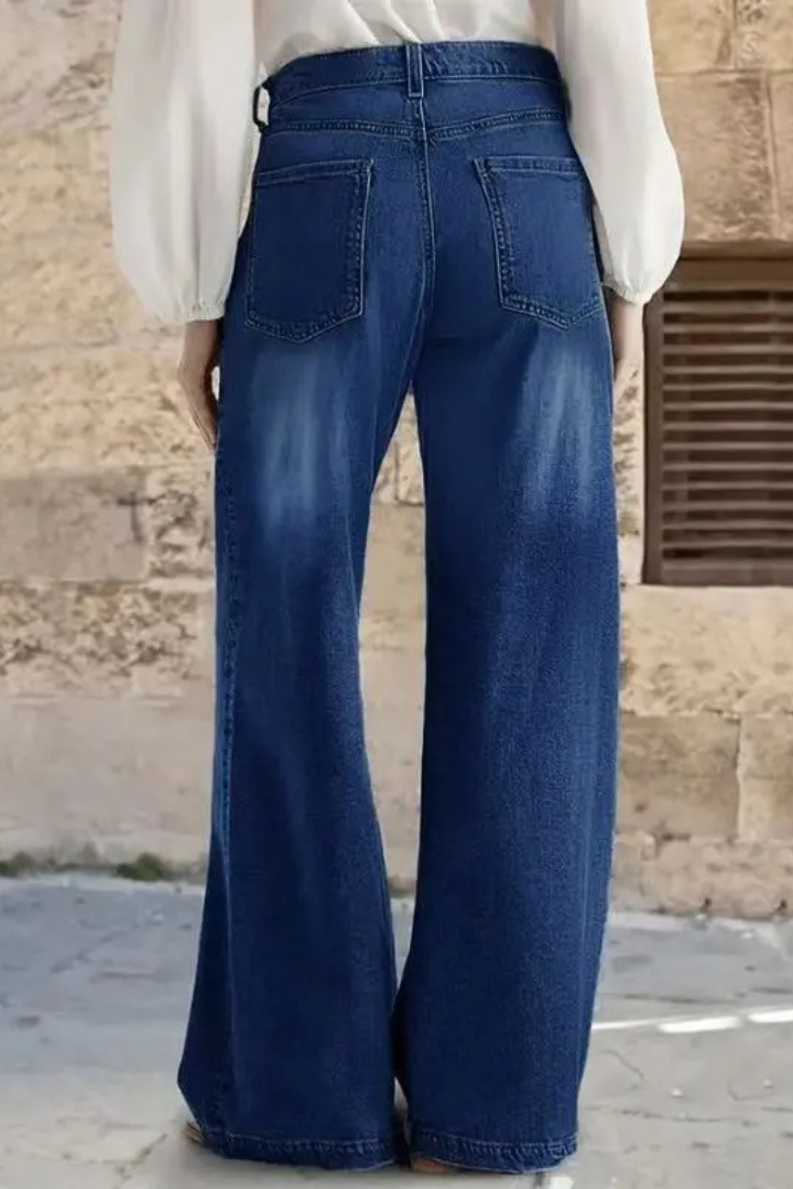 Wearbella – Jeans med hög midja i vida ben