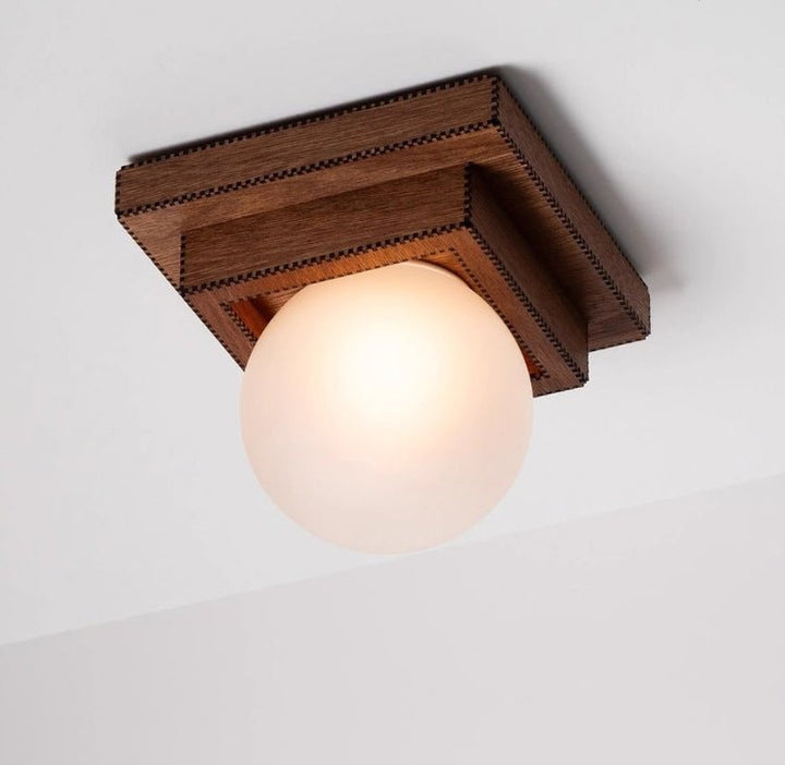 Trä Lager Globe Vägglampa