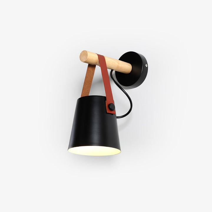 Träkonisk Vägglampa