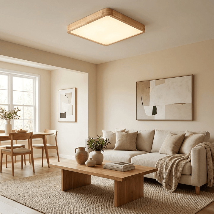 Trä Geometrisk Taklampa