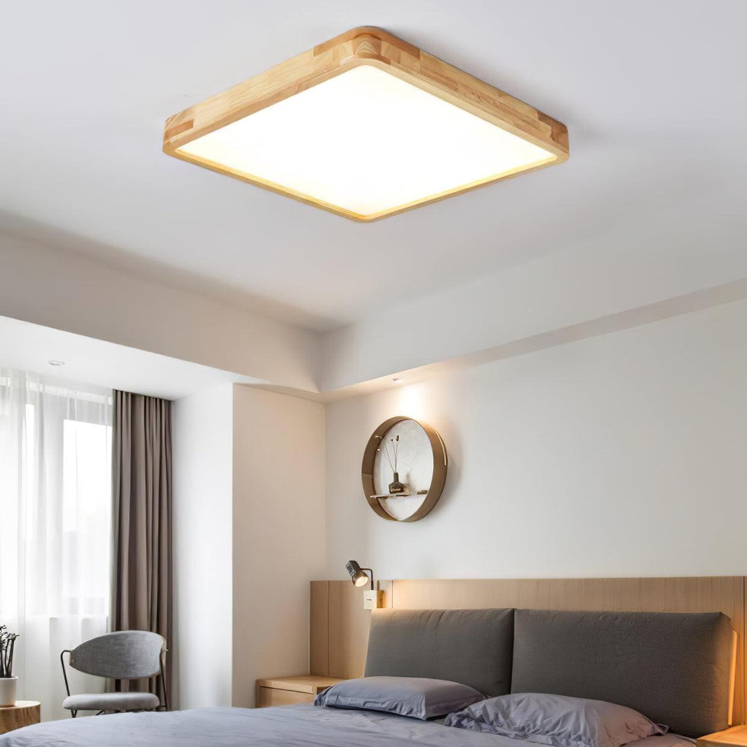 Trä Geometrisk Taklampa