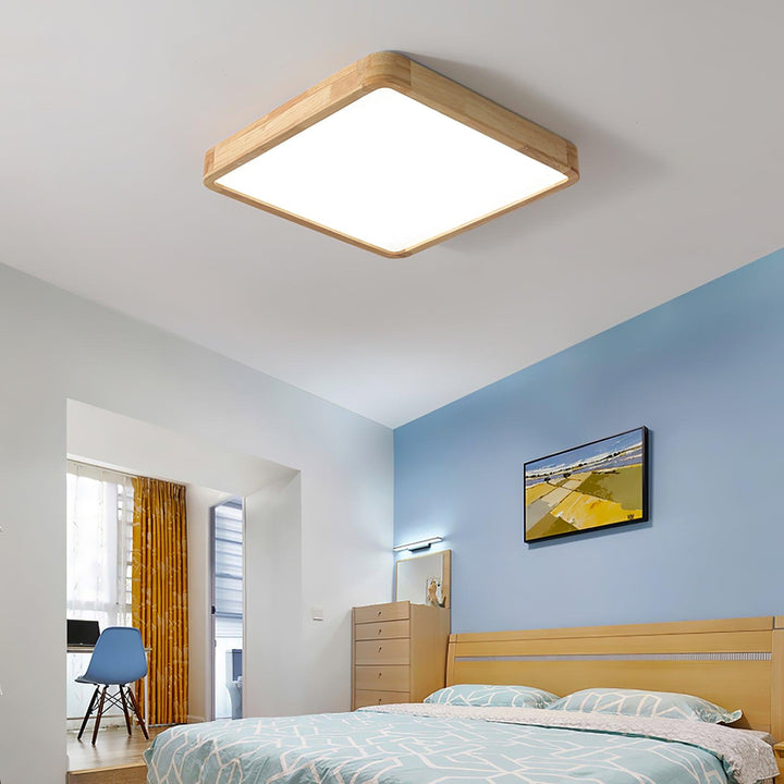 Trä Geometrisk Taklampa