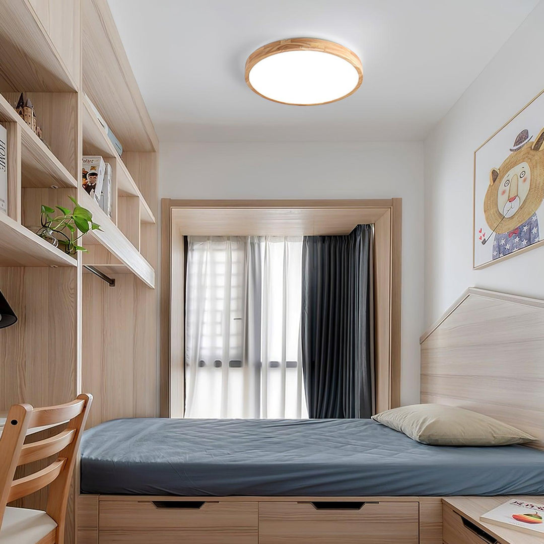 Trä Geometrisk Taklampa