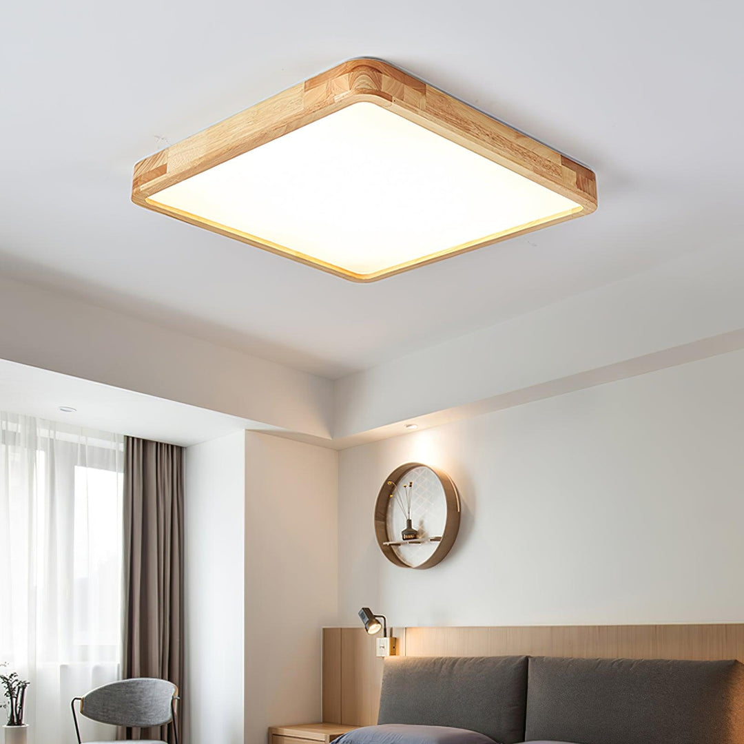 Trä Geometrisk Taklampa