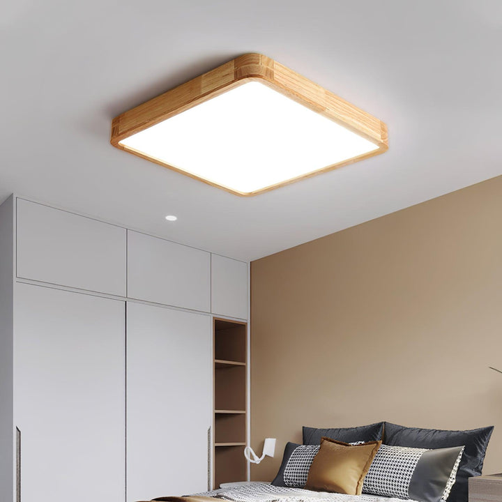 Trä Geometrisk Taklampa