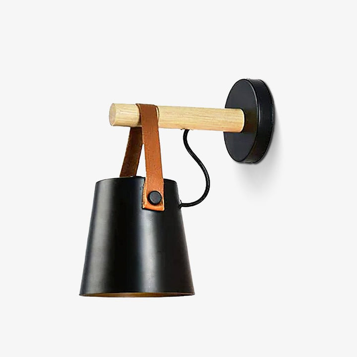 Träkonisk Vägglampa