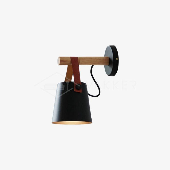 Träkonisk Vägglampa