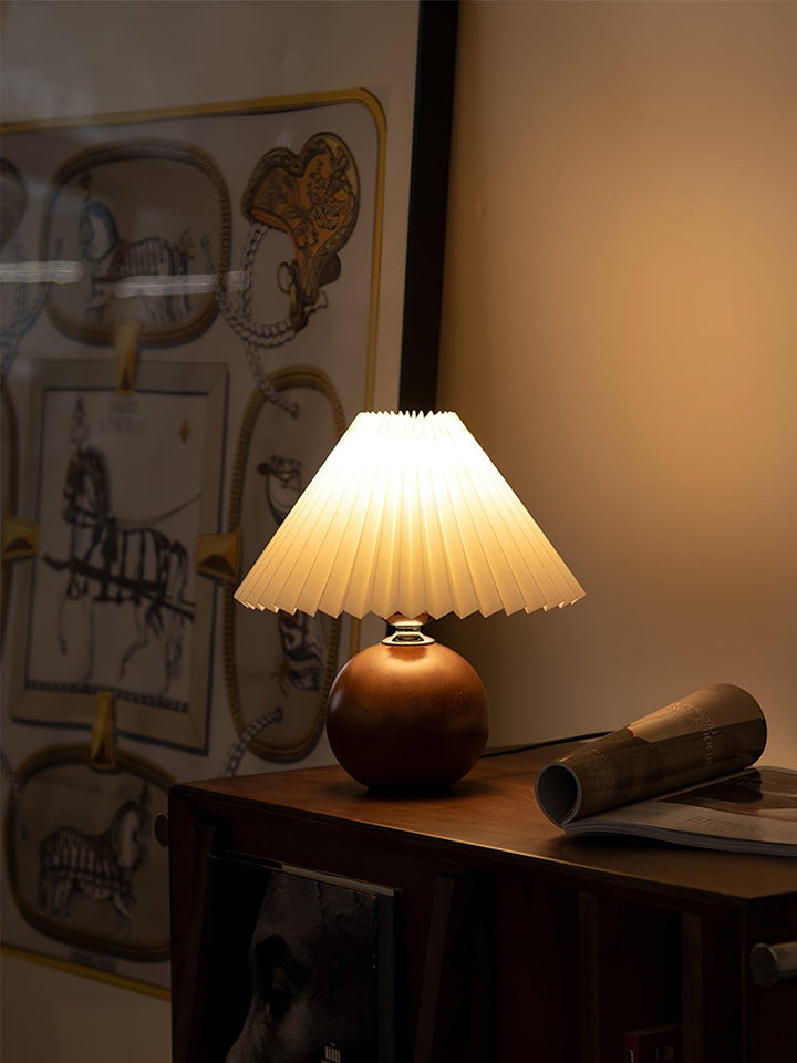 Träplisserad Bordslampa