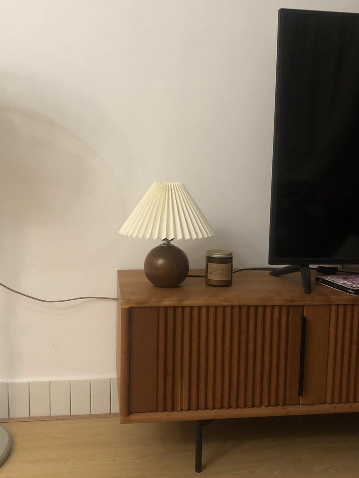 Träplisserad Bordslampa