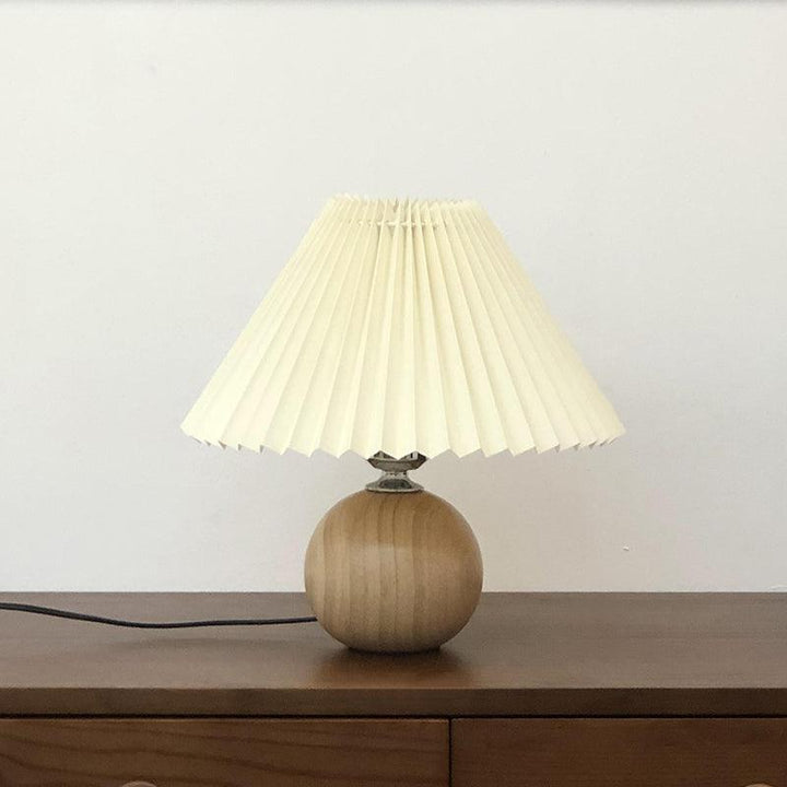 Träplisserad Bordslampa