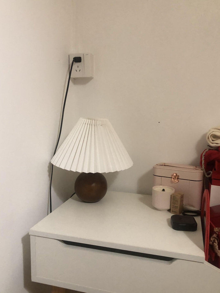 Träplisserad Bordslampa