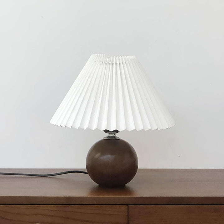 Träplisserad Bordslampa