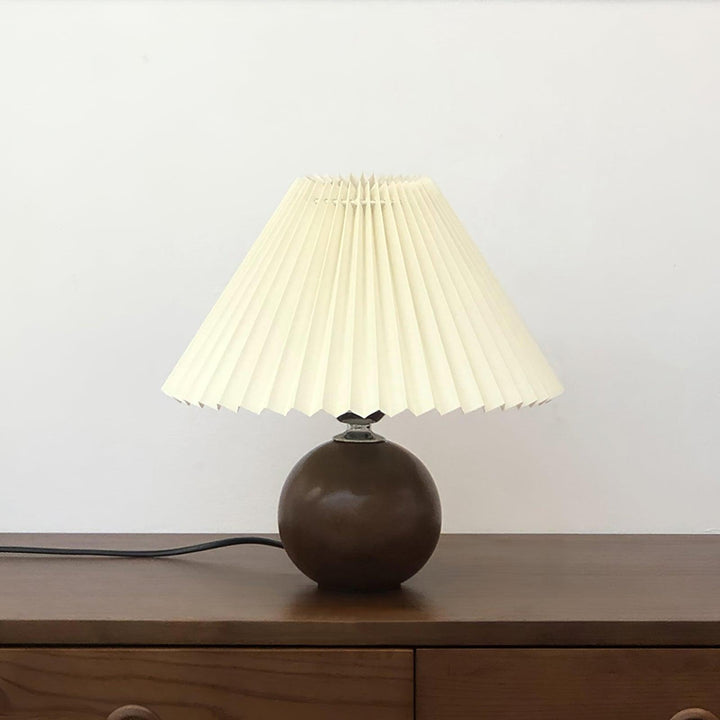 Träplisserad Bordslampa