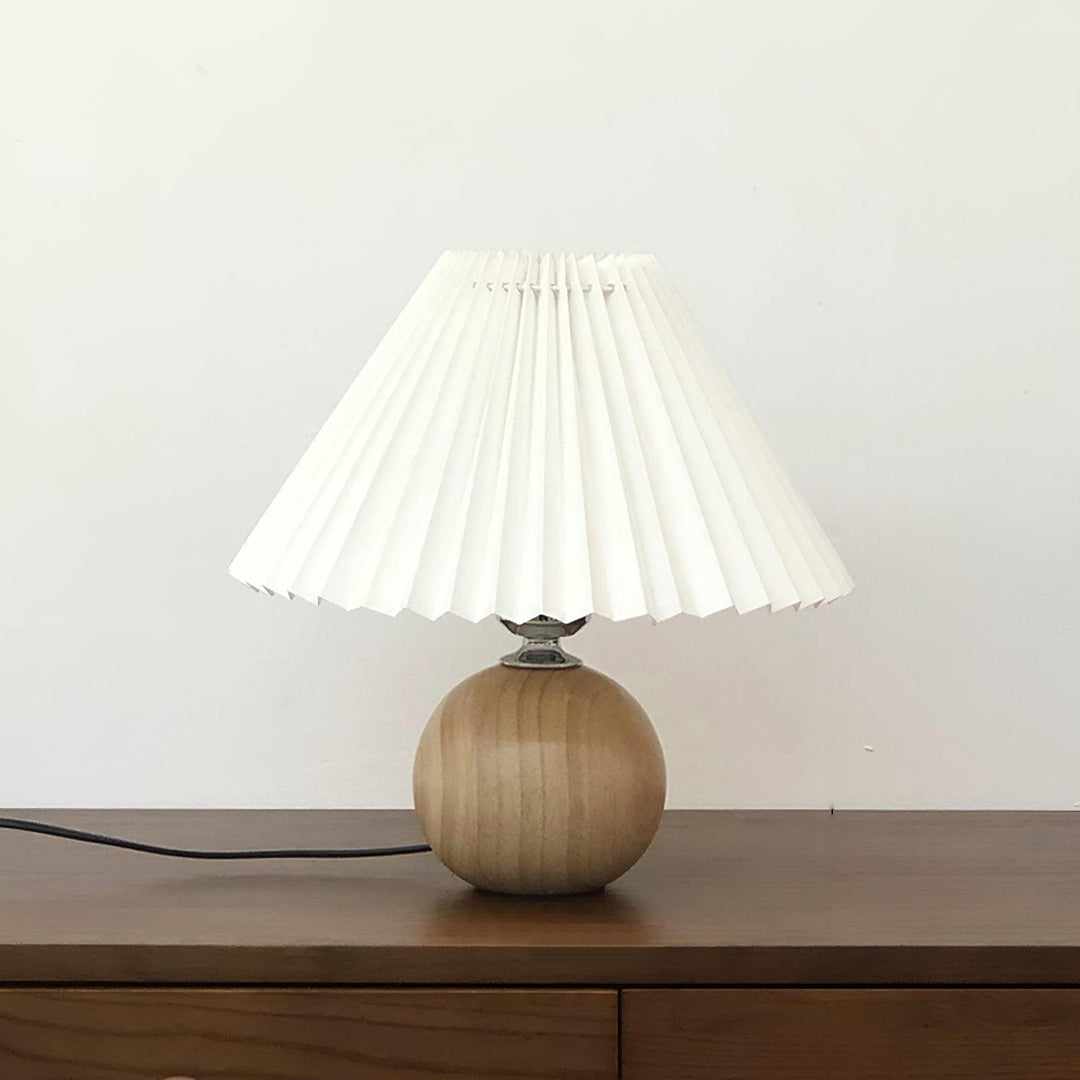 Träplisserad Bordslampa
