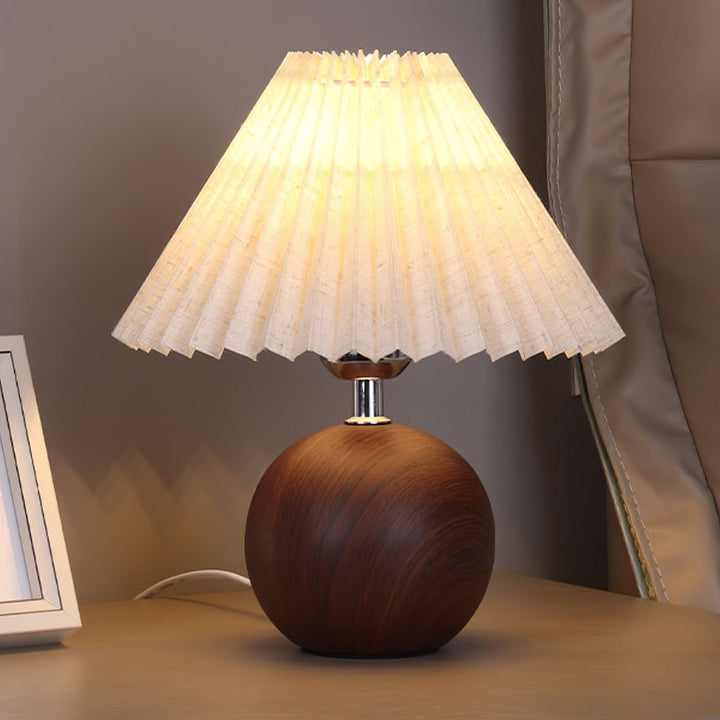 Träplisserad Bordslampa