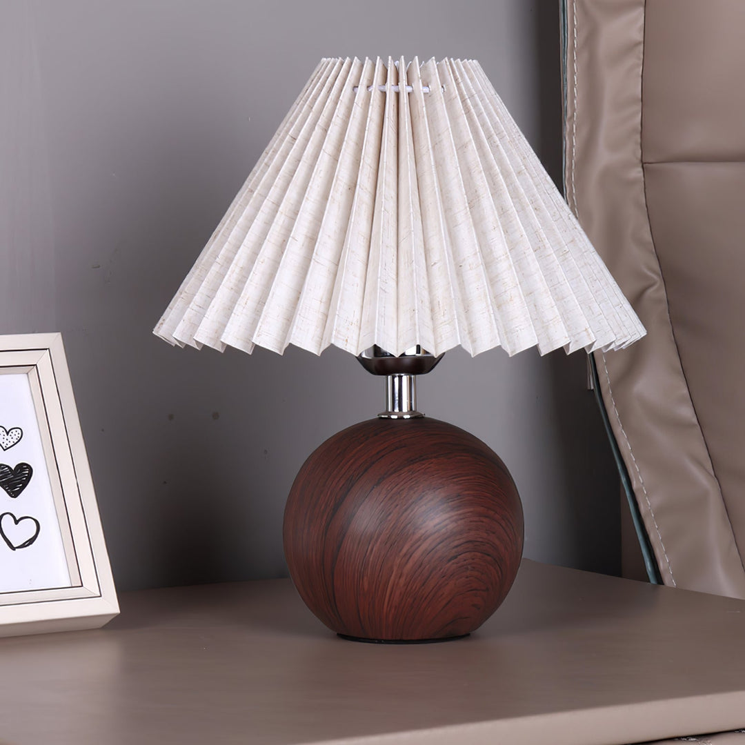 Träplisserad Bordslampa