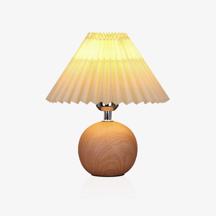 Träplisserad Bordslampa