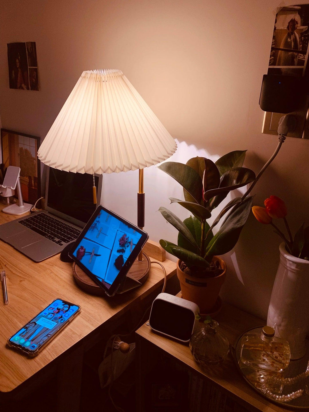 Trä Retro Bordslampa
