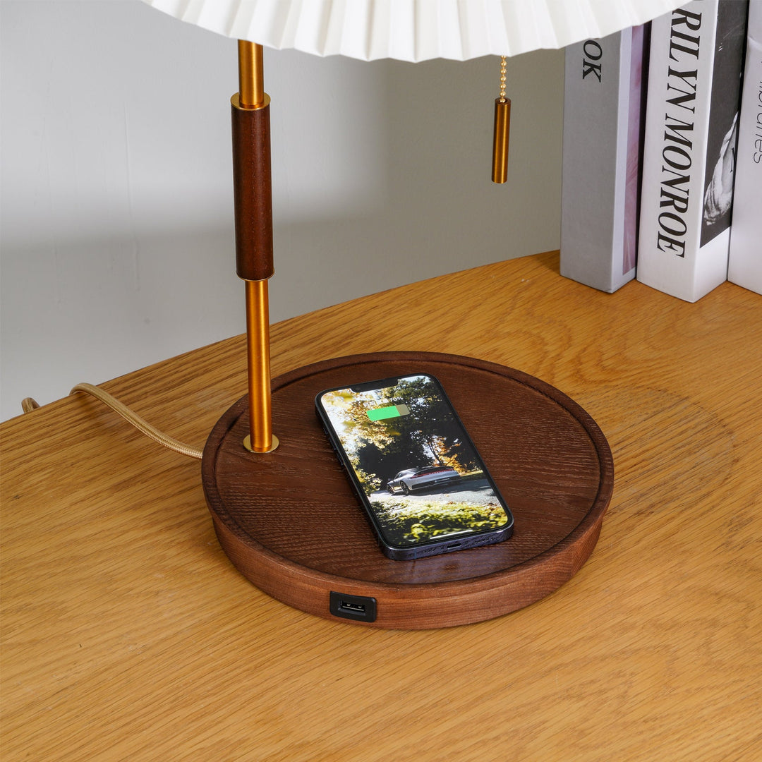 Trä Retro Bordslampa