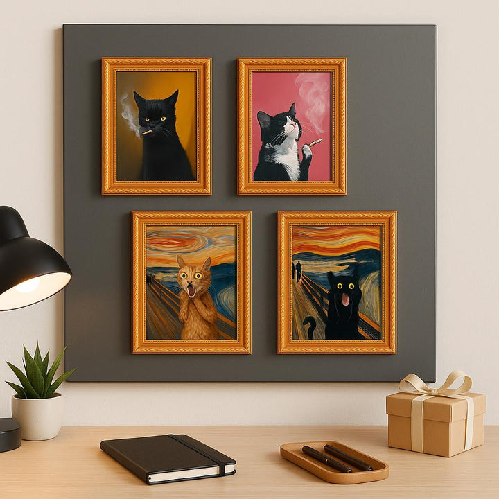 Meowments - Dekorativa Magneter Ramkowe z Katter