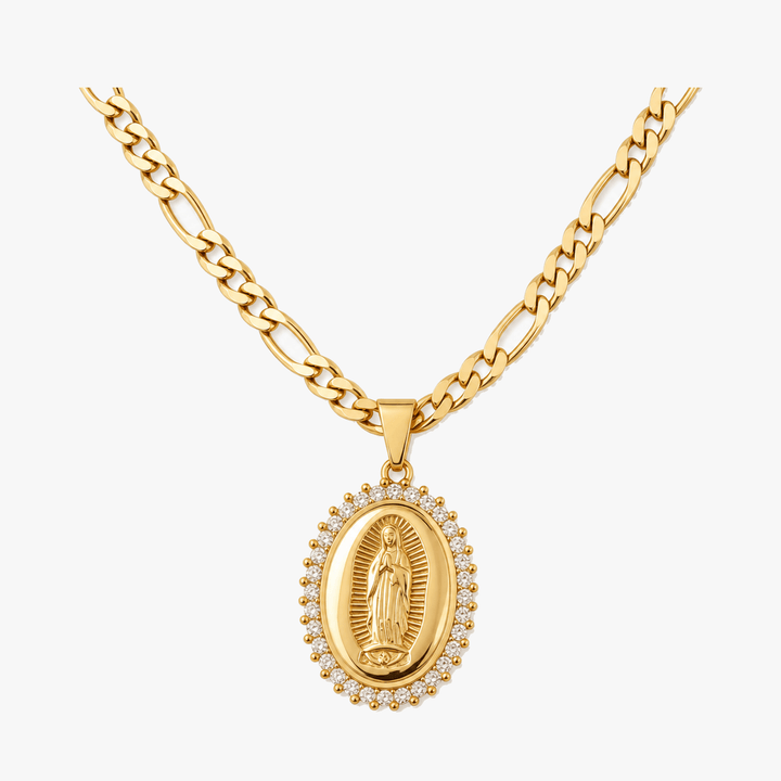 Aluminé – Guld Medalik z Wizerunkiem Matki Bożej z Guadalupe