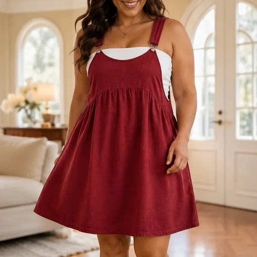 Cloverly – Klänning Babydoll z Kieszeniami w Stilu Empire-Waist, Storlek Plus 0XL–5XL