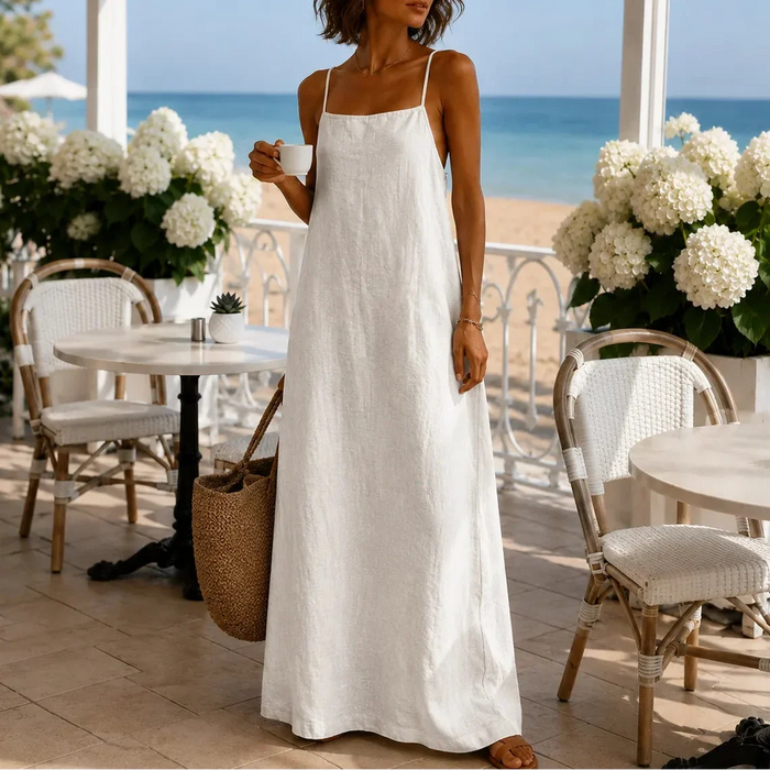 Marelle – Klänning Maxi w Stilu Lnianym