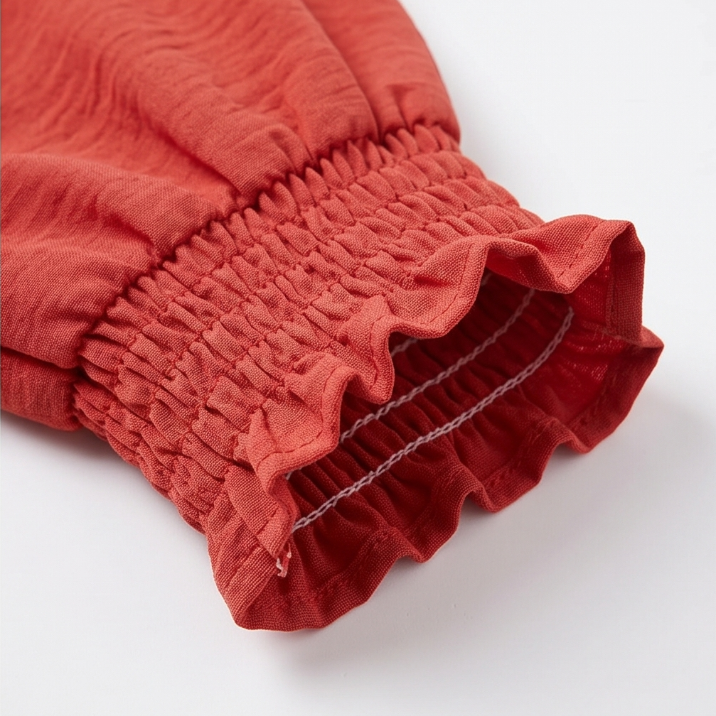 Belvora – Blus z Lantern Sleeve i urringning w v-ringning