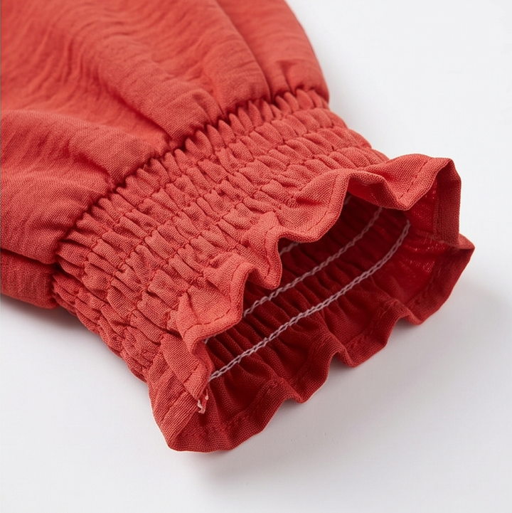 Belvora – Blus z Lantern Sleeve i urringning w v-ringning