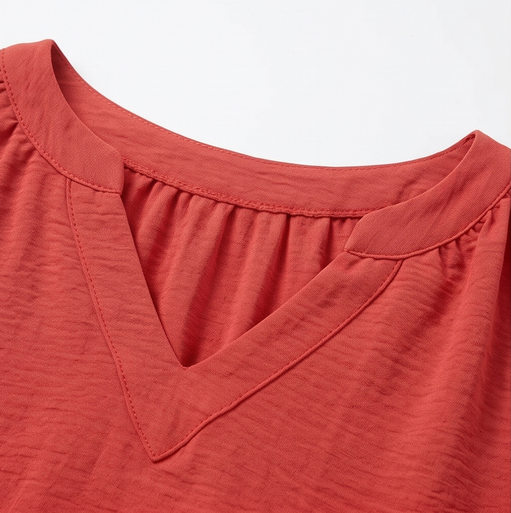 Belvora – Blus z Lantern Sleeve i urringning w v-ringning