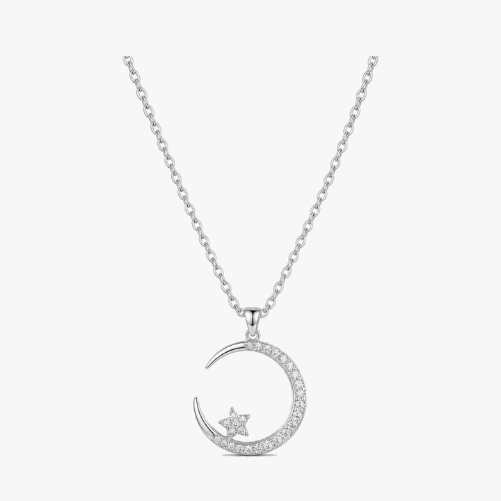 Lunara - Halsband z Kristall Hänge Måne