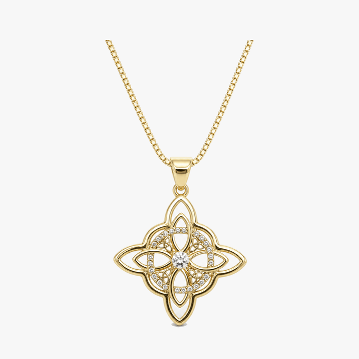 Elowen – Halsband z Kristall Celtickim Węzłem