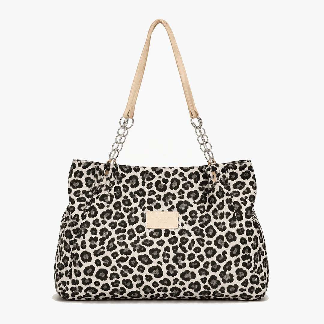 Lynxe - Väska w leopardmönster z detaljer kedja