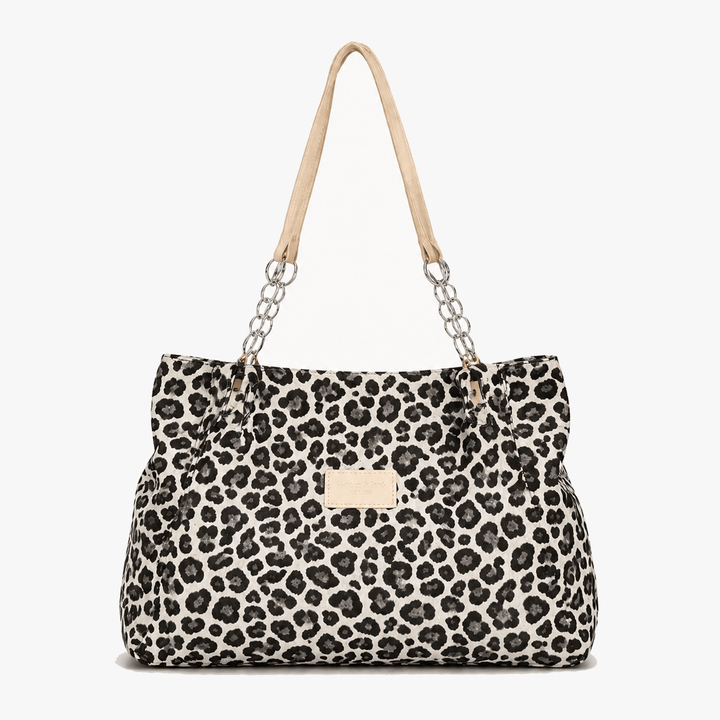 Lynxe - Väska w leopardmönster z detaljer kedja