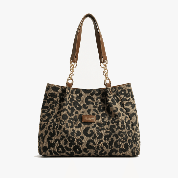 Lynxe - Väska w leopardmönster z detaljer kedja