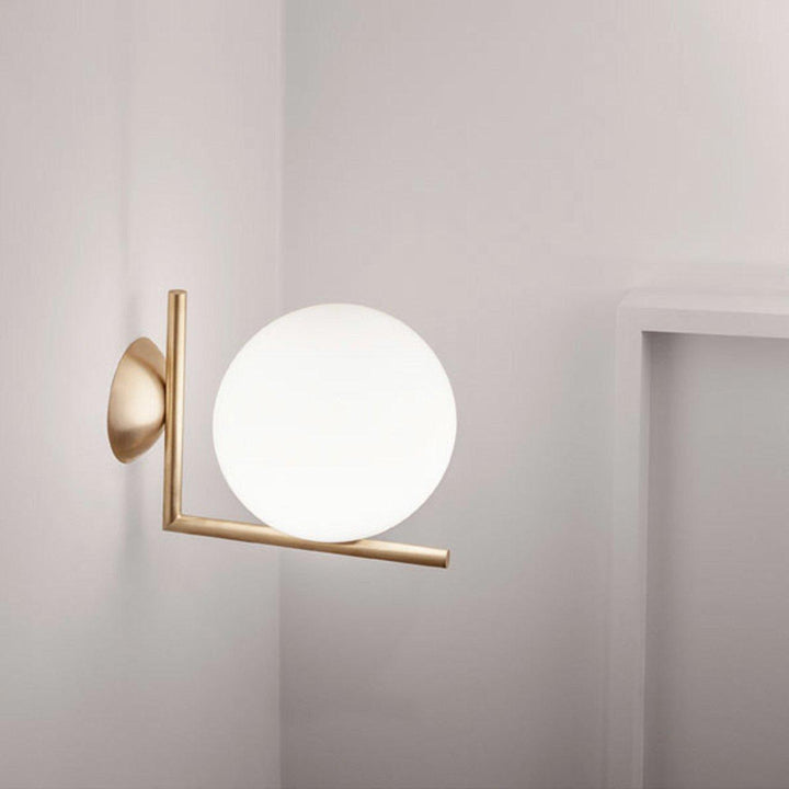 Blåst Glas Opal Glas Vägglampa