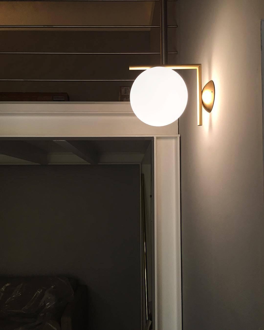 Blåst Glas Opal Glas Vägglampa
