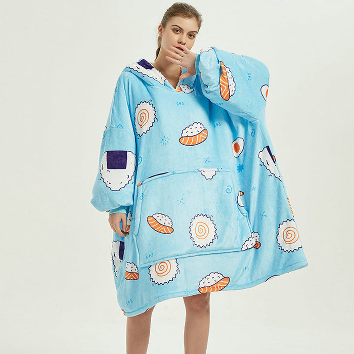 Vackerljus Oversize filthoodie med sherpafoder och stor ficka