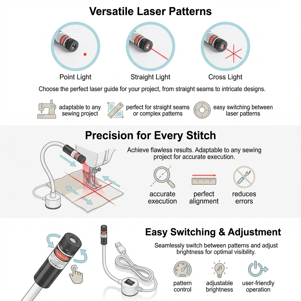 Stitchbeam - Magnetiskt Ljus Laser för Quiltingu