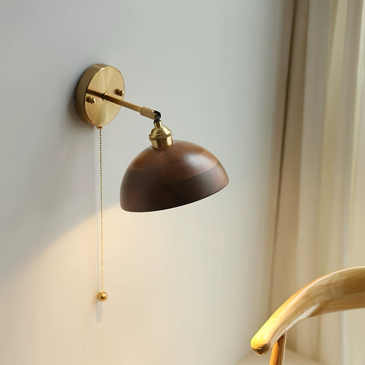 Vintage Trä Vägglampa