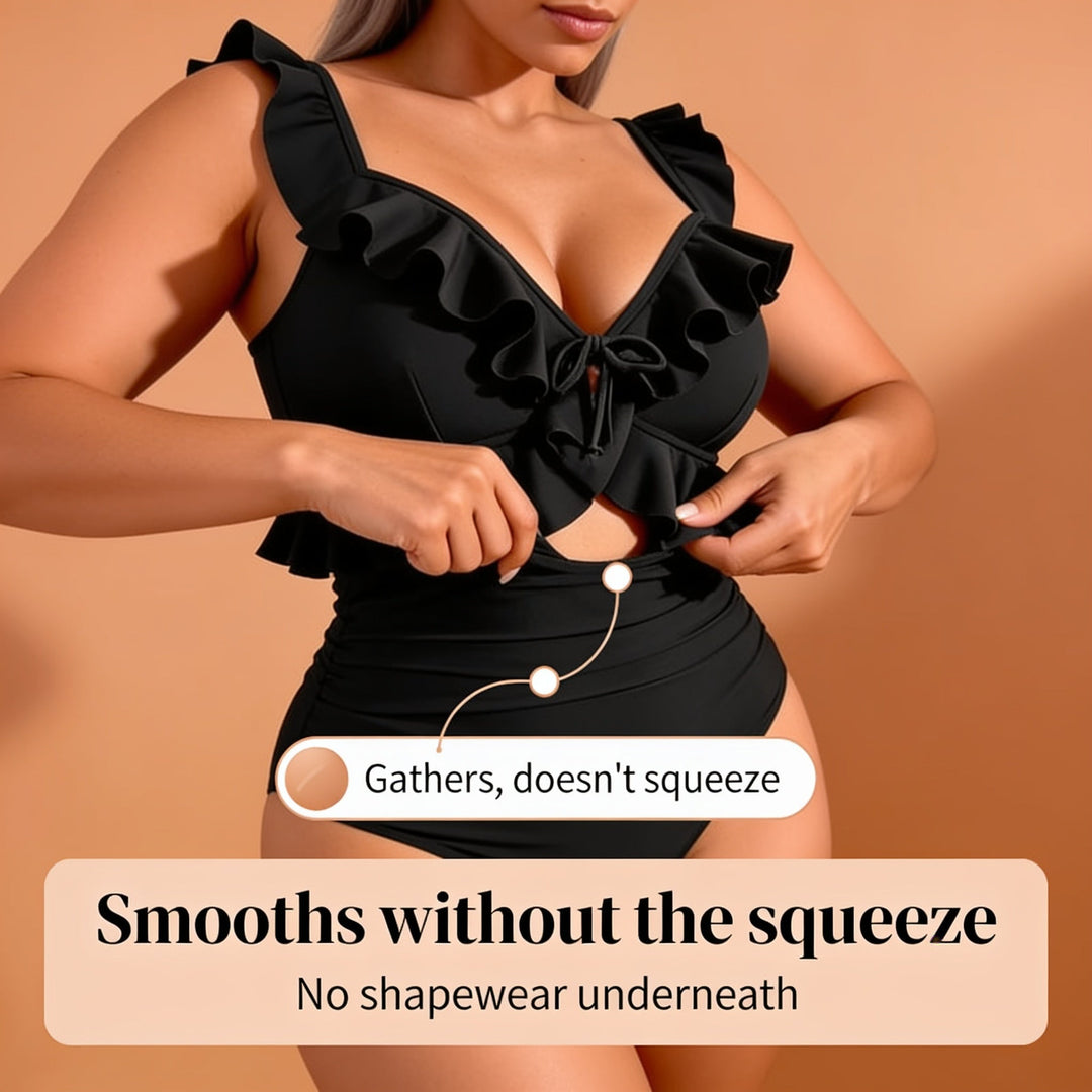 Curvella – Jednoczęściowy Outfit Kąpielowy, Som Pomija Sprawdzanie w Lustrze