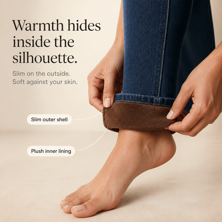 Thermabelle – Jeans skinny z pluszowym finish