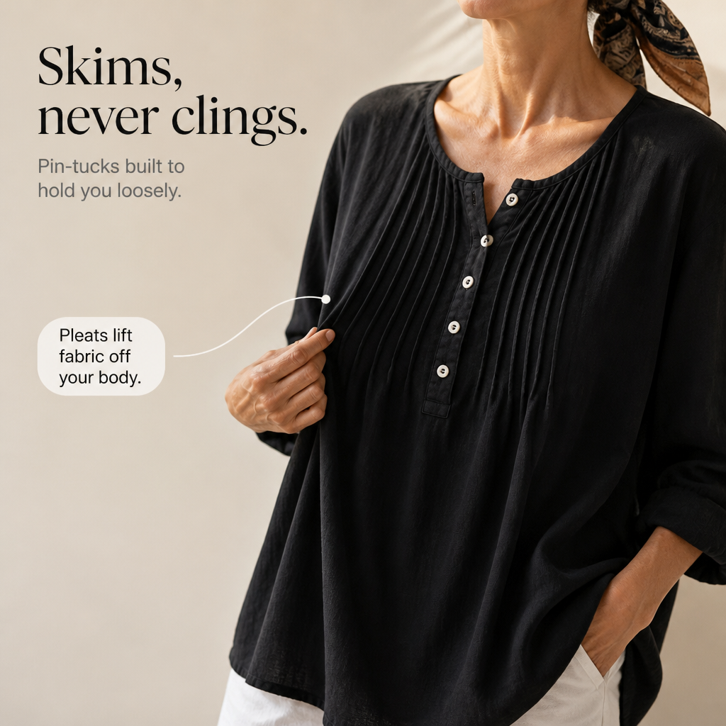 Pleatline – Blus Tunika, Som Följer, Aldrig Sig Inte Sitter